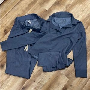 Figs Heather Denim Watamu scrub top/pants